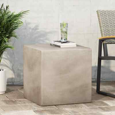 #ad New Noble House Side Table 22.5quot;x22quot;x22quot; Light Grey Square Lightweight Concrete $182.14