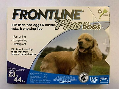 #ad FRONTLINE Plus for Dogs Flea Tick Medicine MEDIUM Blue Box 6 Month 23 44 Pounds $49.99