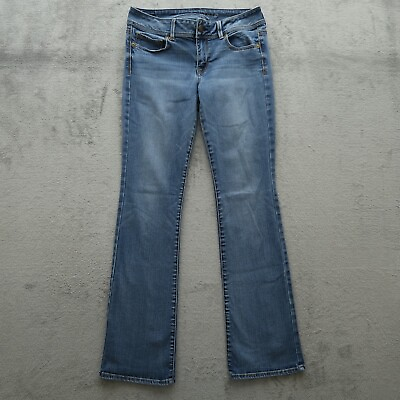 #ad American Eagle Jeans Women#x27;s 10 Blue Low Rise Kick Boot Pants 32x33 Measured $20.00