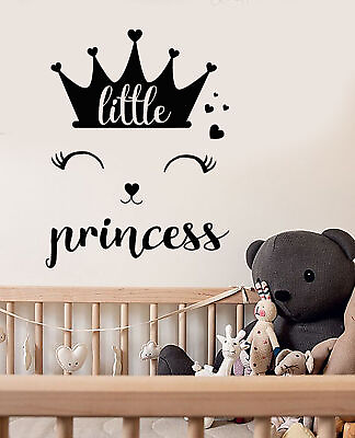 #ad Vinyl Wall Decal Crown Little Princess Logo Words Room Decor Stickers 3340ig $69.99