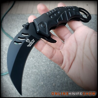 #ad TACTICAL STILETTO ASSISTED FOLDING BLADE Red Dragon Samurai Spring Pocket Knife $13.95