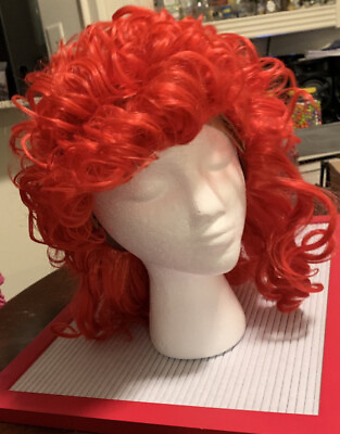 #ad Sexy Curly RED WIG Unisex for Costume Party fun at home ONE SZ Synthetic long $45.99