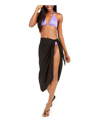 #ad MSRP $24 Dotti Womens Summer Sarong Long Pareo Swim Coverup Black Size OSFA $10.19