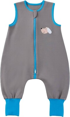 #ad NWT Chuchu Puff Sleeveless Infant Sleeping Sack 6 18 M Gray Blue w Dog $19.99