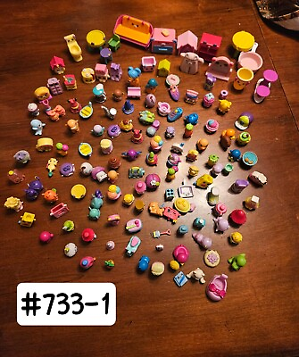#ad Shopkins 146 pieces assorted lot of mixed figures baskets jars Etc.. $30.00