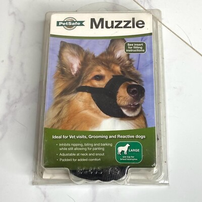 #ad PetSafe Soft Nylon Large Dog Adjustable Muzzle for Grooming amp; Vet Visits NEW $10.00