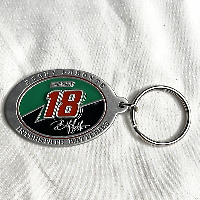 #ad Bobby Labonte Keychain Pewter Interstate Batteries Vintage NASCAR 18 Auto Racing $16.99