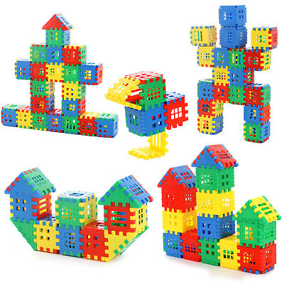 #ad 50 100 Pcs DIY Building Blocks Set for Kids Educational Toy Creative Bricks Toy $32.48