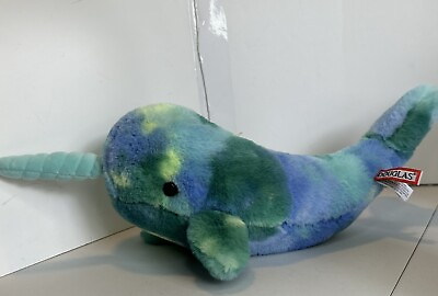 #ad Douglas Toys Plush Stuffed Animal Toy Blue Teal Tye Die Ned Narwhal 14quot; $18.00