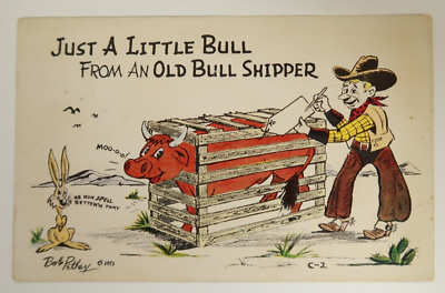 #ad Just A Little From An Old Bull Shipper Vintage Postcard Bob Pettey 1951 $11.77