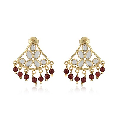 #ad Traditional Designer Charming Earrings in Gold Plated Red Onyx With CZ Jewelry C $29.99