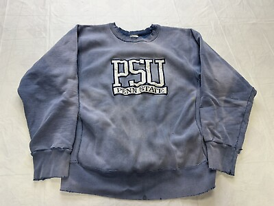 #ad Vintage Penn State Distressed Faded Sweatshirt Mens Medium Crable Sportswear $29.95