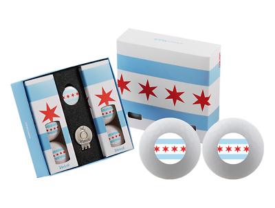 #ad Volvik Vivid Limited Edition State Pack 6 Chicago Golf Balls amp; Marker Set NEW $24.95