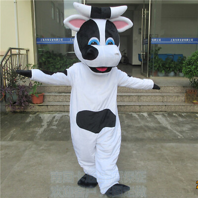 #ad Halloween Black eyed Cow Cosplay Mascot Costume Outfit Xmas Party Carnival AD $242.84