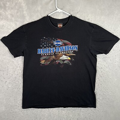 #ad A1 Harley Davidson Motorcycles T Shirt Adult XL Black Sioux Falls Eagle Mens $10.49