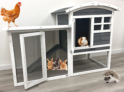 #ad X Large Double Story Chicken Coop Rabbit Hutch Guinea Pig Cage Cat Kitten Home $151.95
