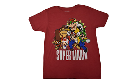 #ad Mario Kart Mens Mariokart Super Mario Bowser Donkey Kong Red Shirt New M $9.99