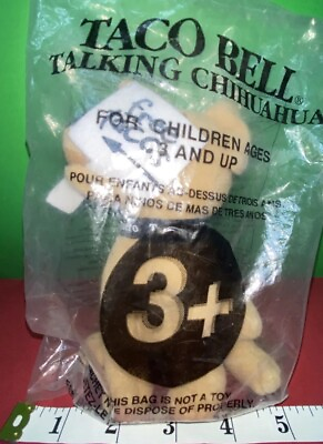 #ad Taco Bell Chihuahua Plush Toy Stuffed Animal Dog Free Tacos 1997 Vintage Sealed $10.50