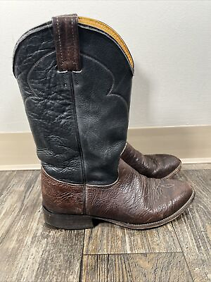 #ad Nocona Boots Men’s 8D Soft Black Brown Leather Work Boots W1 $44.99
