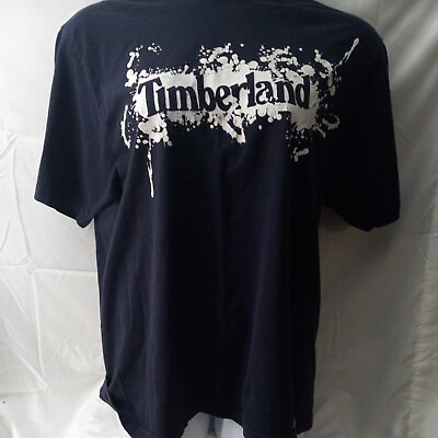 #ad Timberland Mens XL Crew Neck Paint Splash GraphicShort Sleeve T Shirt Navy $12.79