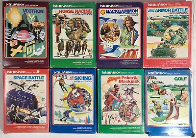 #ad Intellivision Boxed Vintage Video Game Cartridges Lot of 8 Space Battle Vectron $44.17