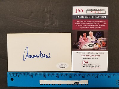 #ad 1960S 70S NBA BASKETBALL HAND SIGNED JERRY WEST 3X5 CARD W JSA COA DS 71422 $49.99