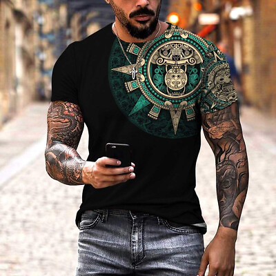 #ad Men’s Casual 3D Printed Short Sleeve T Shirt Summer Fashion Male Top New $20.89
