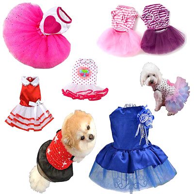 Cute Dog Cat Puppy Skirt Tutu Shirt Princess Dress Clothes Small Pet Apparel $0.99