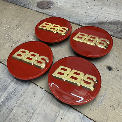 #ad NEW RED AND GOLD BBS RS center Caps Black silver Set Of 4 36112225190 $59.99