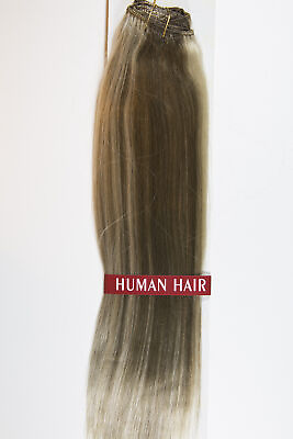 #ad Light Ash Brown Champagne Blonde Frost Blonde Long Medium Human Hai Hair Pieces $90.52