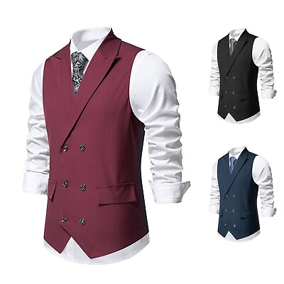#ad Mens Fashion Stripes Medieval Retro Casual Suit Vest Mens down Coat $28.76