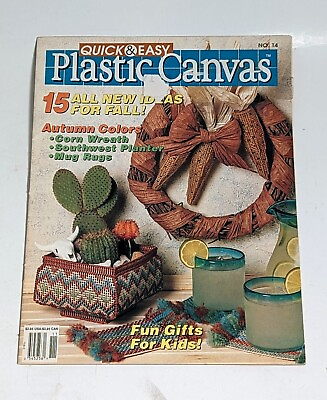 #ad Quick amp; Easy Plastic Canvas Magazine No. 14 Oct Nov 1991 15 projects $6.00
