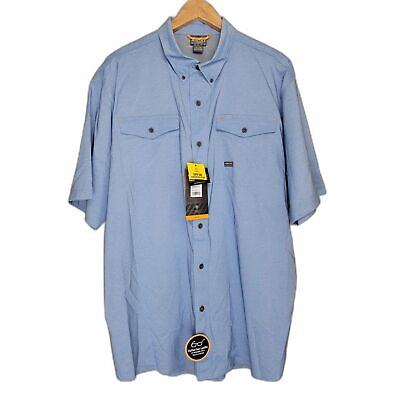 #ad Blue ARIAT Rebar Ventek Short Sleeve Button Work Shirt XL $48.51