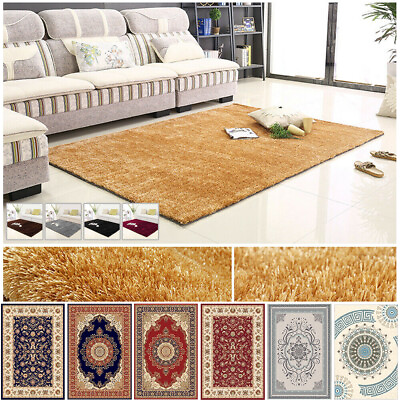 #ad Luxury Fluffy Rug Area Rug Luxury Living Room Carpet Throw Runner Mat Small size $9.93