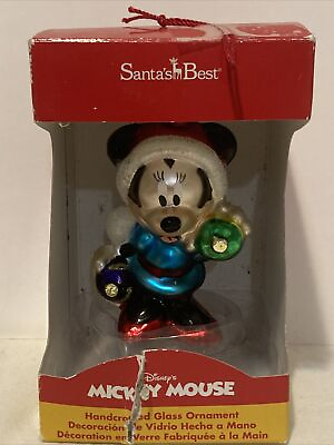 #ad Christmas Disney#x27;s Minnie Mouse Hand Crafted Santa#x27;s Best Holiday Ornament $23.99