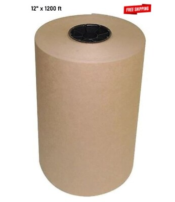#ad 12quot; x 1200 ft Brown Kraft Paper 30 lb Basis Weight Roll Packaging Shipping $35.49