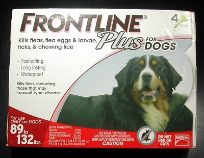 #ad Frontline Plus for Dogs 89 132 lbs 4pk 100% Genuine U.S EPA Approve $25.90