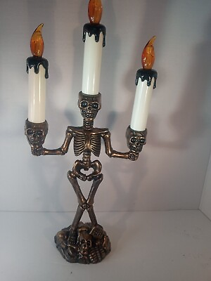 #ad Halloween LED Skull Candle Light Skeletal Hand Stand Party Lamp Home Decoration $19.99