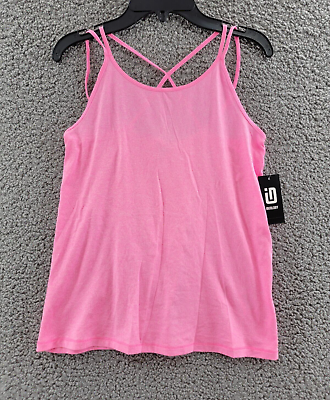 #ad ID IDEOLOGY Core Tank Top Girls XL Pink Hustle Pullover Style Criss cross back $4.74