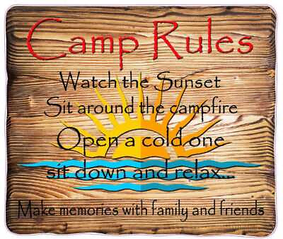 #ad Camping Rules sign decal $39.95