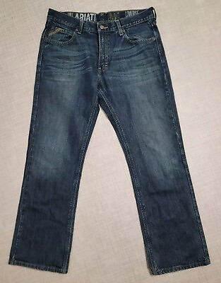 #ad Ariat Jeans Mens 34x32 Blue M5 Low Rise Straight Denim Pants Western Workwear $36.99