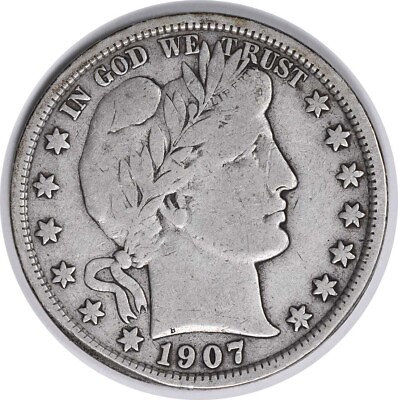 #ad 1907 S S Barber Silver Half Dollar RPM1 F Uncertified #748 $124.00