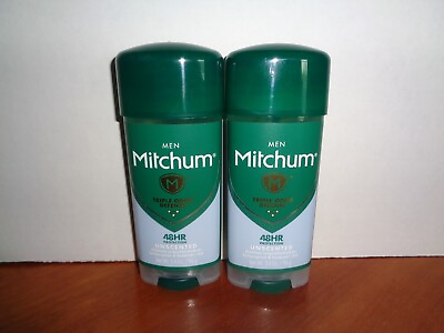 #ad Lot 2 Mitchum Men Triple Odor Anti Perspirant Deodorant Unscented Gel 3.4oz Each $11.95