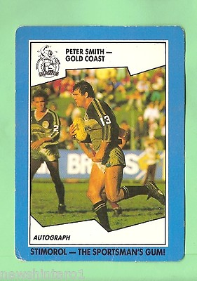 #ad 1989 STIMOROL RUGBY LEAGUE CARD #136 PETER SMITH GOLD COAST GIANTS AU $5.00