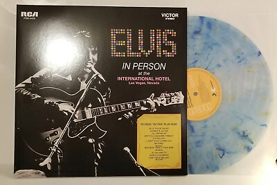 #ad Elvis Presley In Person at the Intern.. Hotel Friday Music 180Gram Blue Gold $115.00