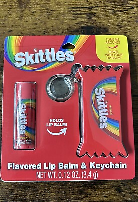 #ad Skittles Flavored Lip Balm Keychain Holder By Taste Beauty Taste The Rainbow $10.00