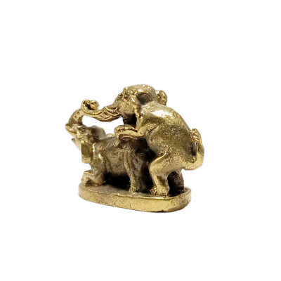 #ad Two Elephants Mating Brass Figurine Statue Metal Making Love Couple Casanova $18.99
