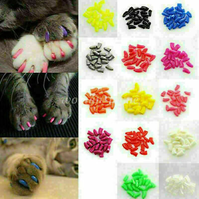 20PS Soft Nail Caps Nail Covers Claw Caps Paw Covers for Cat Pet Dog Size XS 2XL C $2.66