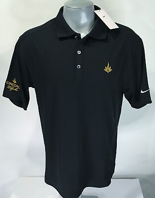 #ad NIKE Golf M Medium NWT Polo Short Sleeve Shirt Black Cincoro $24.99