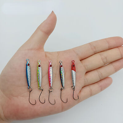 #ad 20PCS Micro Metal Jig Spoon Fishing Lure 3g 5g Sea Bass Fishing Tackle $17.69